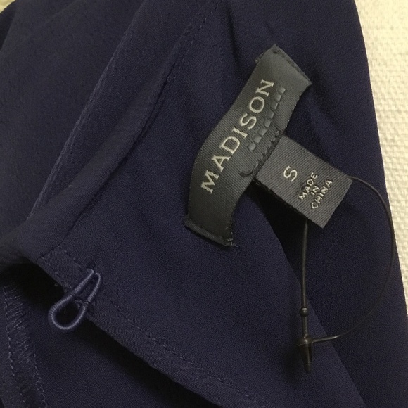 Madison Navy Flutter Sleeve Mid Shift Dress - Sz S - Picture 8 of 10